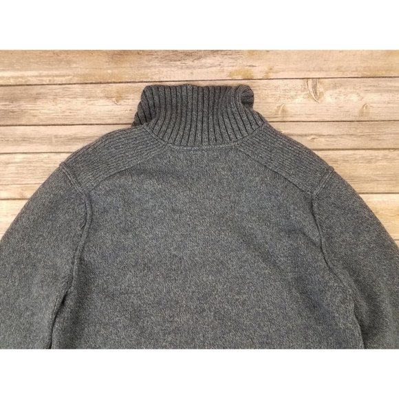 Banana Republic Sweater Mens Size Medium Blue Cowl Neck Lambs Wool Blend Casual - Picture 11 of 12